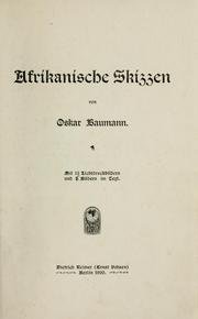 Cover of: Afrikanische skizzen