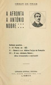 Cover of: A afronta a António Nobre. by César de Frias