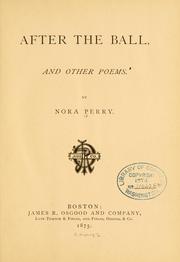 Cover of: After the ball: and other poems.