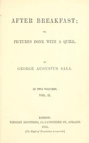 Cover of: After breakfast by George Augustus Sala