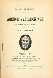 Cover of: Agence matrimoniale: comédie en un acte.