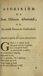 Ais-eiridh na sean choin Albannaich; no, An nuadh oranaiche Gaidhealach