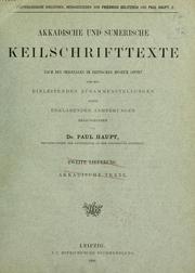 Cover of: Akkadische und Sumerische Keilschrifttexte by Paul Haupt