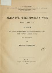 Cover of: Akten der ephesinischen Synode vom Jahre 449