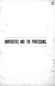 Cover of: Universities and the professions