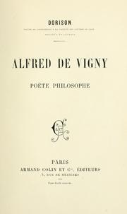 Cover of: Alfred de Vigny, poète philosophe