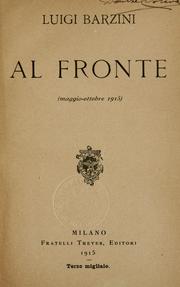 Cover of: Al fronte (maggio-ottobre 1915).