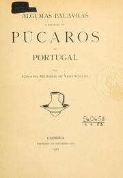 Cover of: Algumas palavras a respeito de púcaros de Portugal
