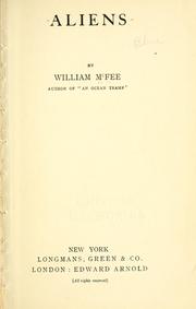 Cover of: Aliens by McFee, William