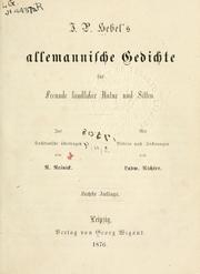 Cover of: Allemannische Gedichte für Freunde ländlicher Natur und Sitten