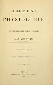 Cover of: Allgemeine Physiologie. by Verworn, Max