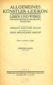 Cover of: Allgemeines Künstler-Lexicon.
