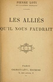 Cover of: Les alliés qu'il nous faudrait.