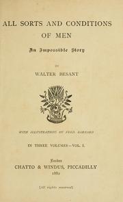 Cover of: All sorts and conditions of men by Walter Besant