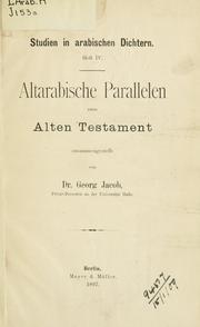 Cover of: Altarabische Parallelen zum Alten Testament.