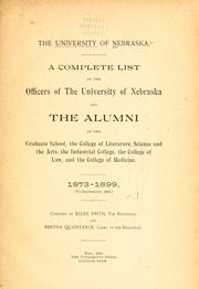 Cover of: Alumni directory, graduates, 1869-1923. by University of Nebraska (Lincoln campus)
