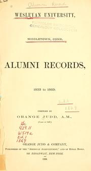 Alumni records, 1833 to 1869 by Wesleyan University (Middletown, Conn.)