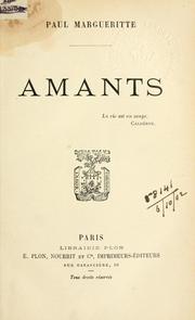 Cover of: Amants.