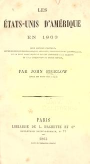 Cover of: Les États-Unis d'Amérique en 1863 by Bigelow, John