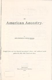 Cover of: An American ancestry. by Anne Warner, Anne Warner