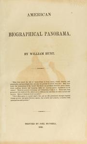 Cover of: American biographical panorama. by William Hunt