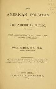Cover of: The American colleges and the American public: with after-thoughts on college and school education