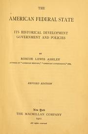 Cover of: The American federal state by Ashley, Roscoe Lewis