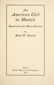 Cover of: An American girl in Munich: impressions of a music student