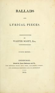Cover of: Ballads and lyrical pieces by Sir Walter Scott