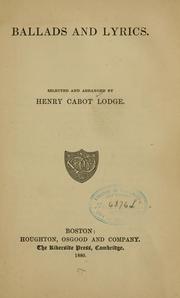 Cover of: Ballads and lyrics by Lodge, Henry C.