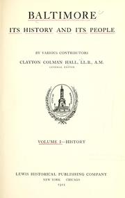 Cover of: Baltimore by by various contributors ; Clayton Coleman Hall, general editor.
