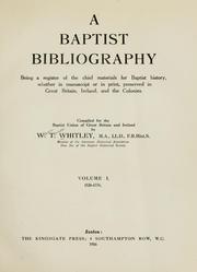 Cover of: Baptist bibliography | William Thomas Whitley