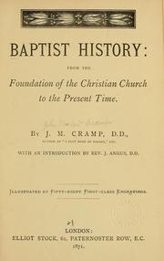 Cover of: Baptist history: from the foundation of the Christian church to the present time.
