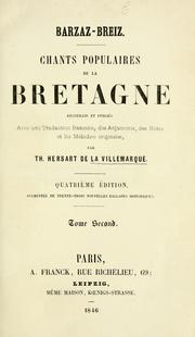 Cover of: Barzaz-Breiz =: Chants populaires de la Bretagne