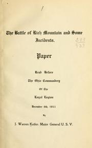 Cover of: The battle of Rich Mountain and some incidents