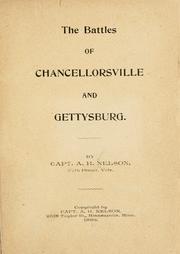 Cover of: The battles of Chancellorsville and Gettysburg. by Alanson Henery Nelson