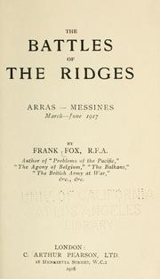 The battles of the ridges by Fox, Frank