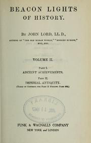 Cover of: Beacon lights of history by Lord, John