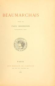 Cover of: Beaumarchais: étude.