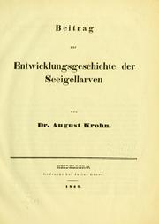 Cover of: Beitrag zur entwicklungsgeschichte der seeigellarven