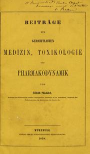 Cover of: Beiträge zur gerichtlichen Medizin, Toxikologie, und Pharmakodynamik.