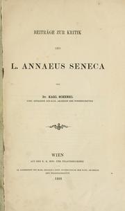 Cover of: Beiträge zur Kritik des L. Annaeus Seneca