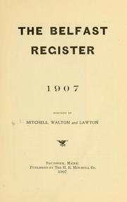 Cover of: Belfast register, 1907 | Mitchell, H. E.