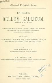 Cover of: Bellum Gallicum (books II, III [and] IV) by Gaius Julius Caesar