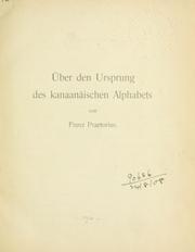 Cover of: Über den Ursprung des kanaanäischen Alphabets.