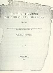 Cover of: Über die Einigung der deutschen Aussprache
