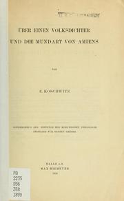 Cover of: Über einen Volksdichter und die Mundart von Amiens.