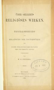 Cover of: Über Gellerts religiöses Wirken. by Karl Otto Frenzel