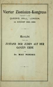 Cover of: Bericht über den Zustand der Juden auf der ganzen Erde.