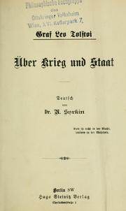 Cover of: Über Krieg und Staat by Лев Толстой